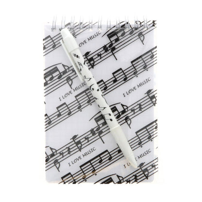 Schreibset mit Notenlinien-Spiralblock und Kugelschreiber Notenmix