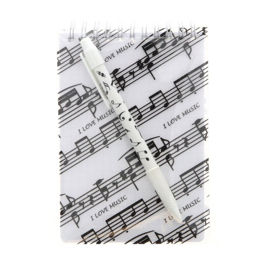 Schreibset mit Notenlinien-Spiralblock und Kugelschreiber Notenmix