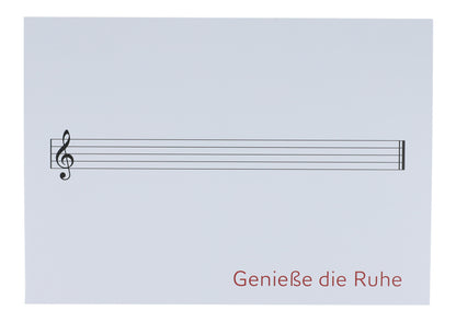 Postkarte Genieße die Ruhe, leere Notenlinie