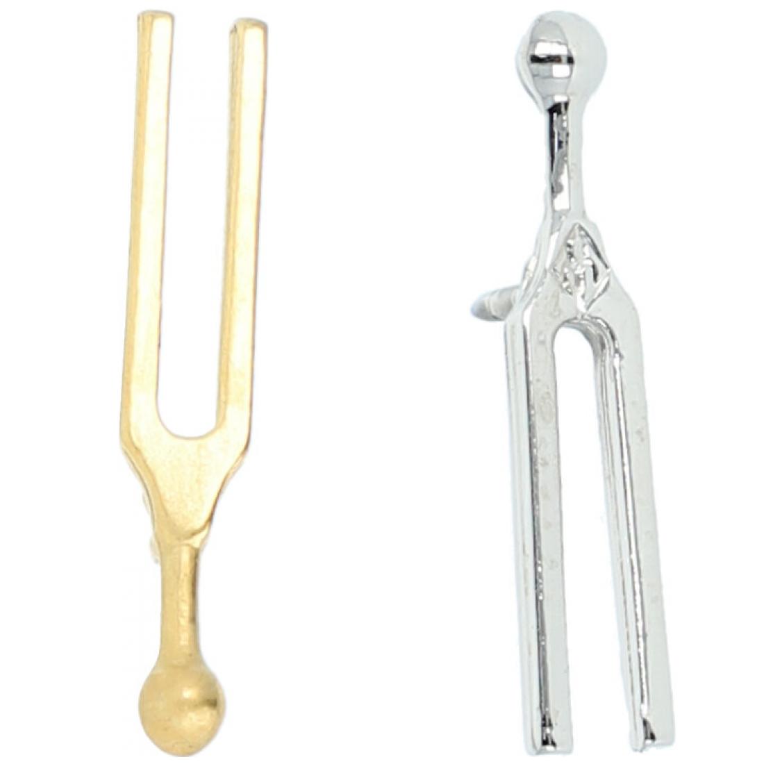 tuning fork pin, silver-plated or gold-plated
