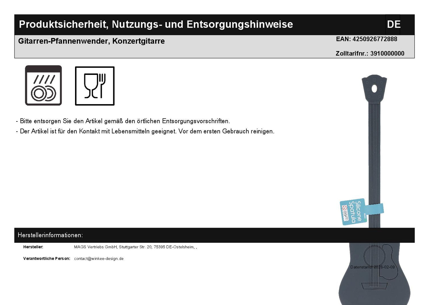 Gitarren-Pfannenwender, Konzertgitarre