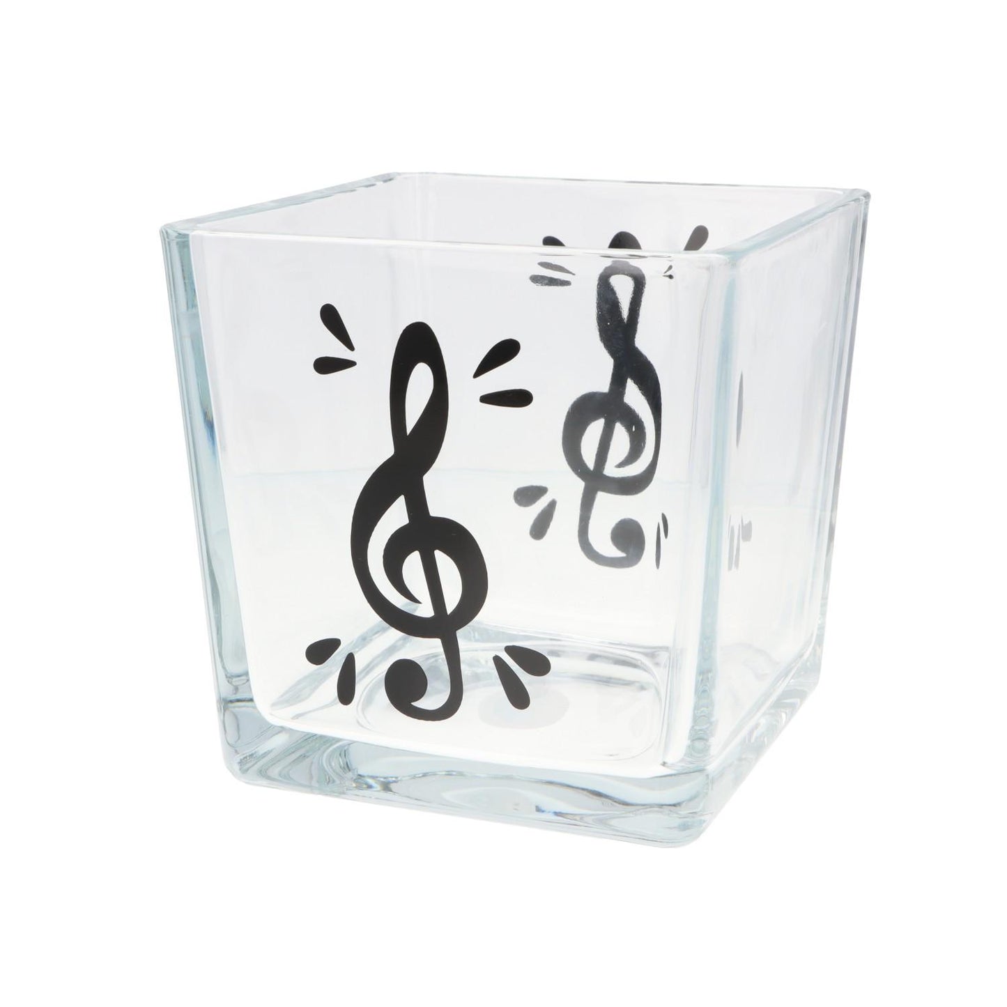 Glas-Vase mit Violinschlüssel