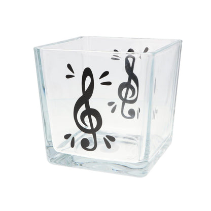 Glas-Vase mit Violinschlüssel