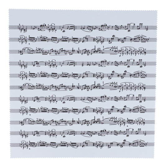 Mikrofaser-Instrumentenputztuch mit Notenzeilen, 22 x 22 cm