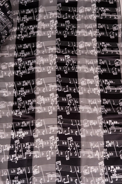 Notenlinien-Schal mit Satinstreifen, verschiedene Farben