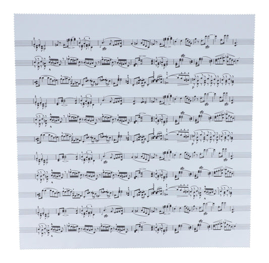 Mikrofaser-Instrumentenputztuch mit Notenzeilen, 30 x 30 cm