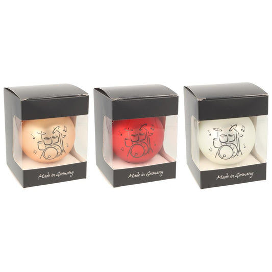 Weihnachtskugel mit Schlagzeug-Druck (einzeln), verschiedene Farben