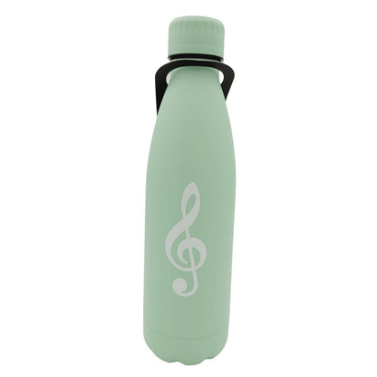 grey or mint green thermos bottle with treble clef