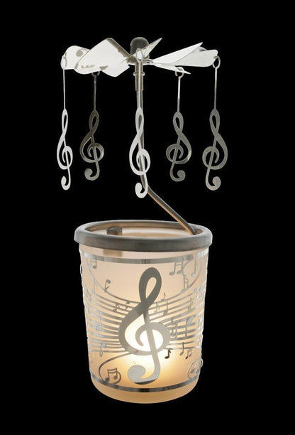 Lantern glass carousel "Eine kleine Nachtmusik" and treble clef pendants