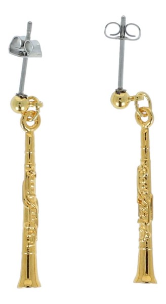 Klarinette-Ohrhänger, versilbert oder vergoldet
