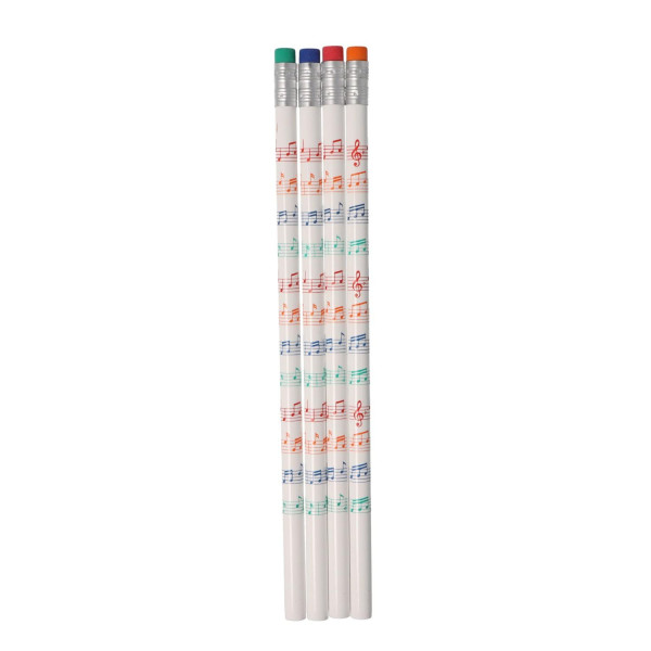 farbige Notenlinien Bleistifte mit Radierer