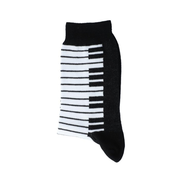 Keyboard-Socken, schwarz mit eingewebter Tastatur, Musik-Socken