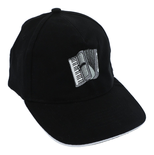 Baseball-Cap mit eingestickten Instrumenten, schwarz, Baumwolle