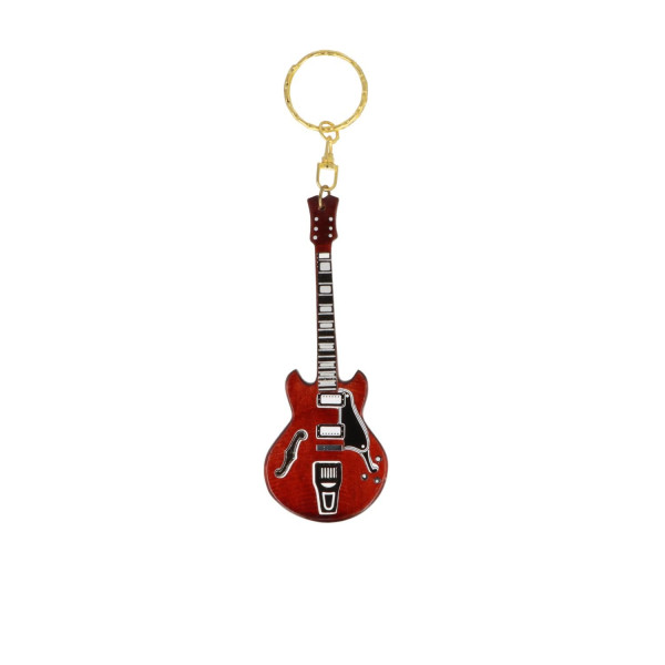 Style-Gitarren-Schlüsselanhänger, rot, ca. 10 cm