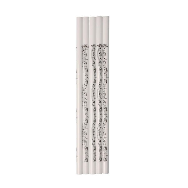geschwungene Notenlinien-Bleistift in weiß