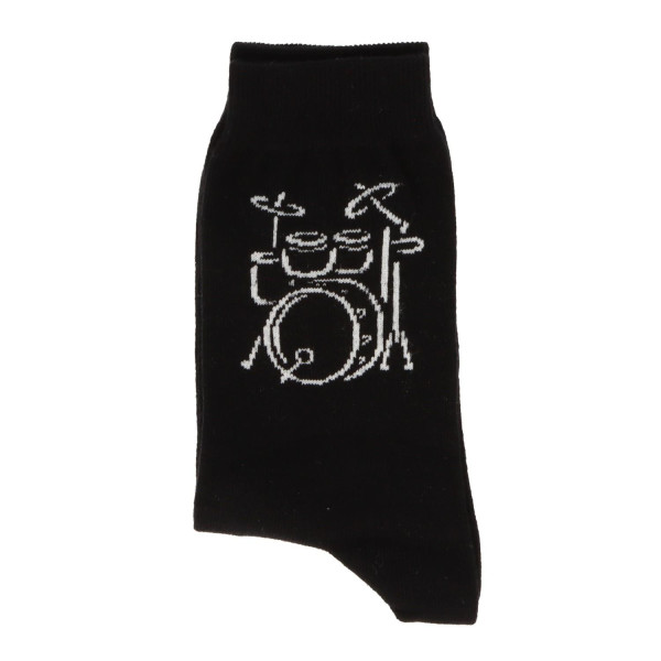 Socken mit eingewebtem weißem Schlagzeug, Musik-Socken